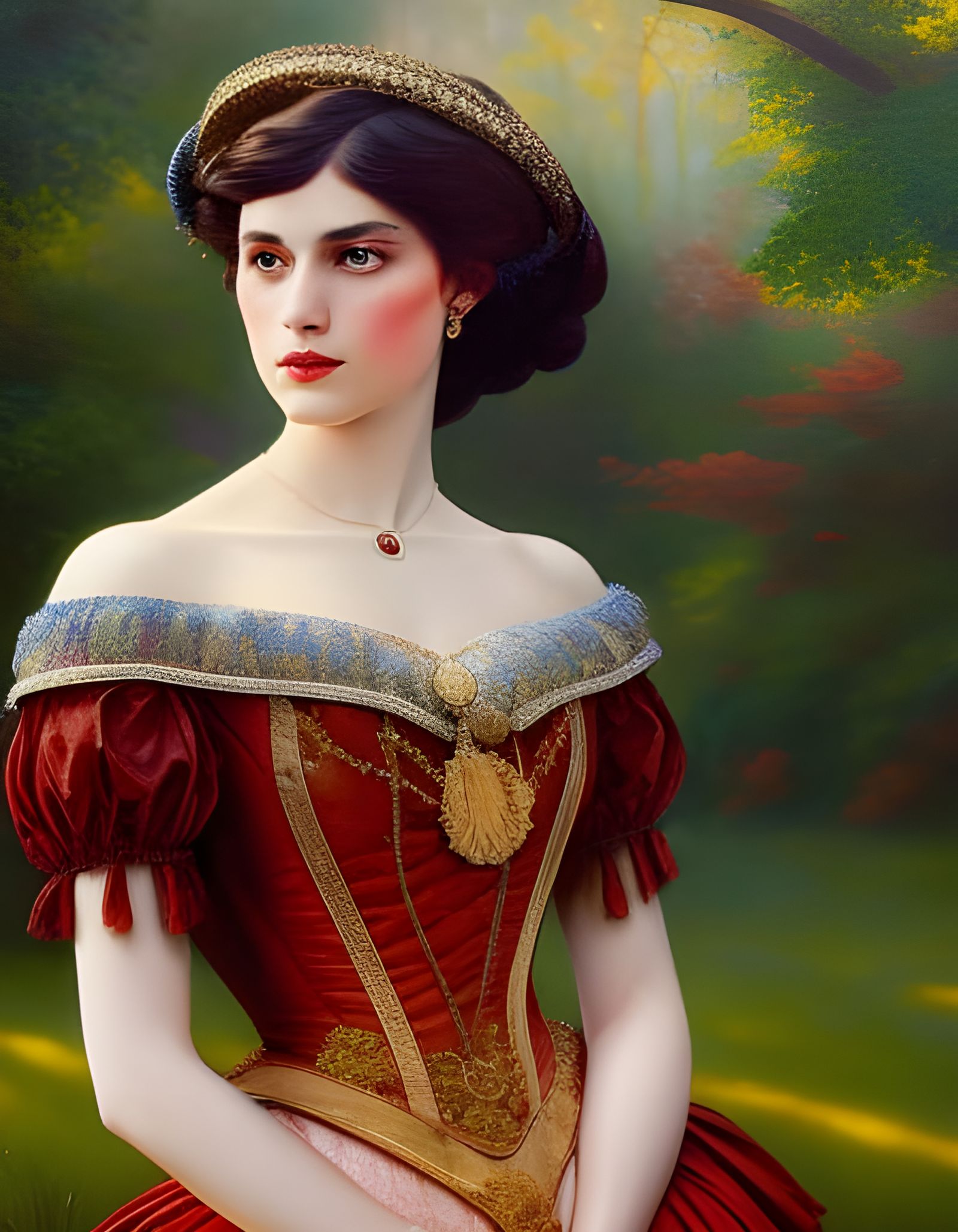 Victorian Beauty Portrait in Oil Painting Style