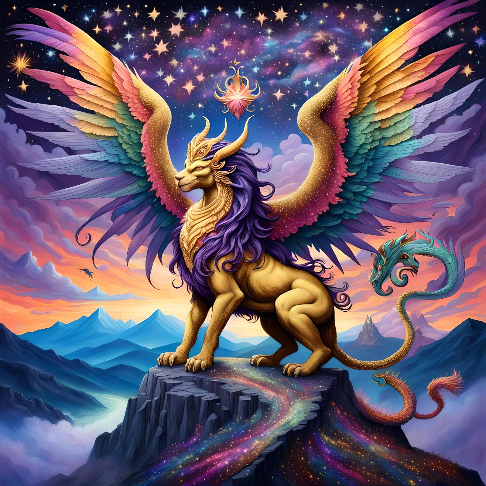 Mythical Chimera with Woman's Head and Bird Body