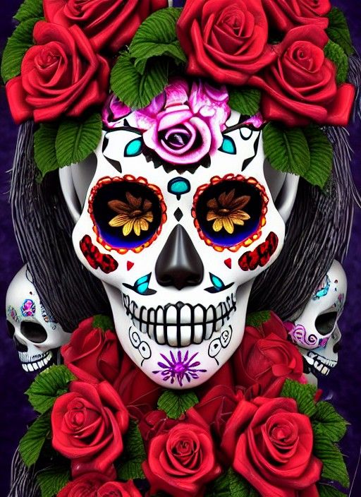 Day of the Dead Goddess with Roses