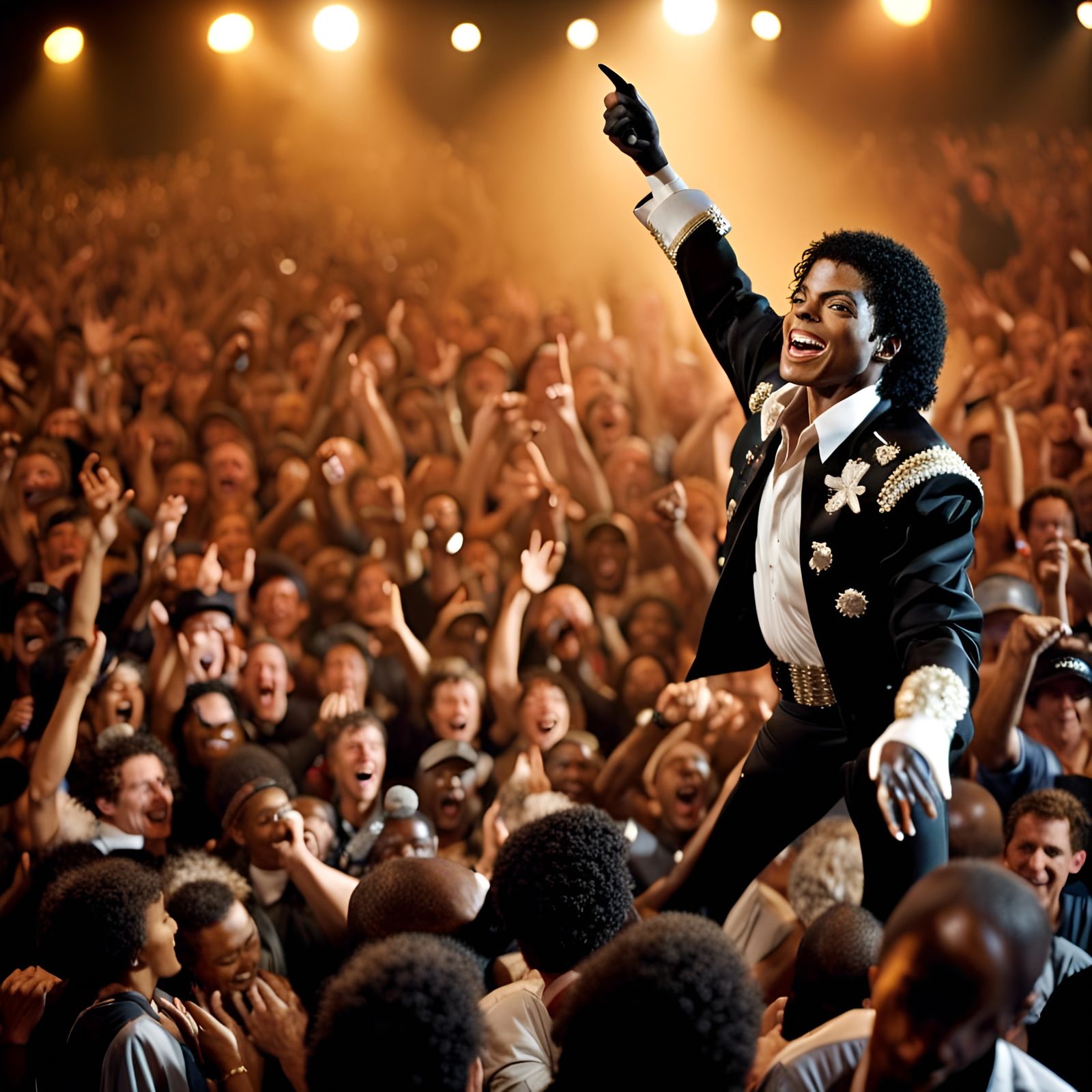 Micheal Jackson on stage.