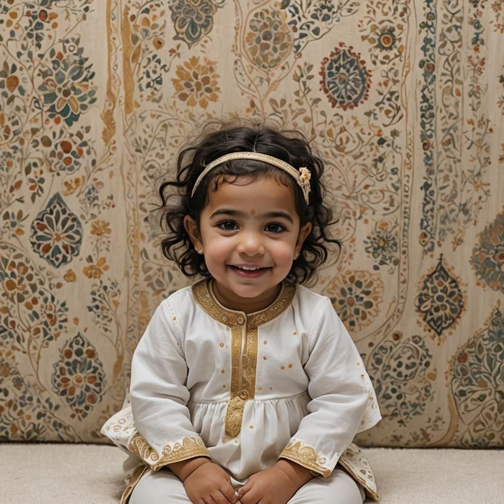 Biracial Toddler Girl in Happy Home