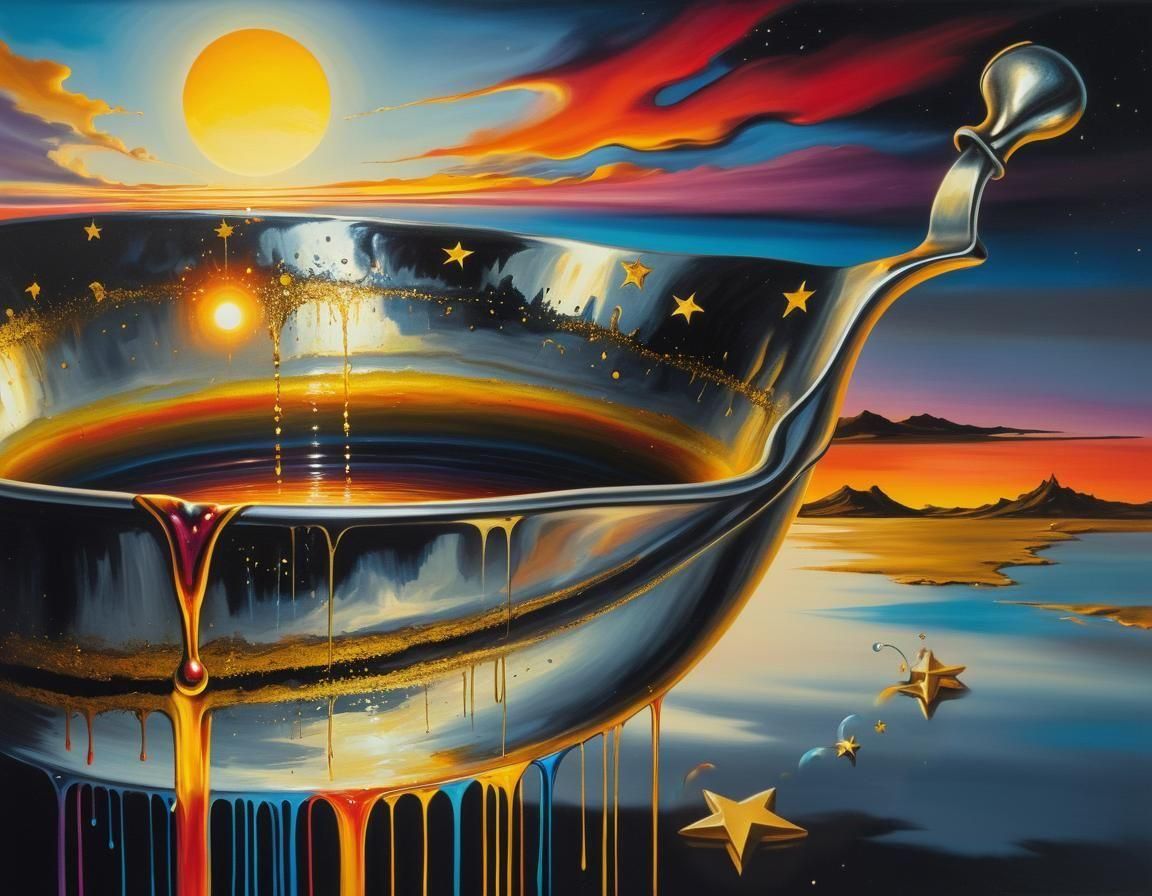 Magical Ewer Pouring Out Night Sky and Starlight