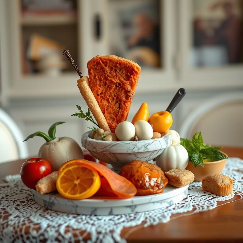 Plastic Food Sculpture in Old Masters Style