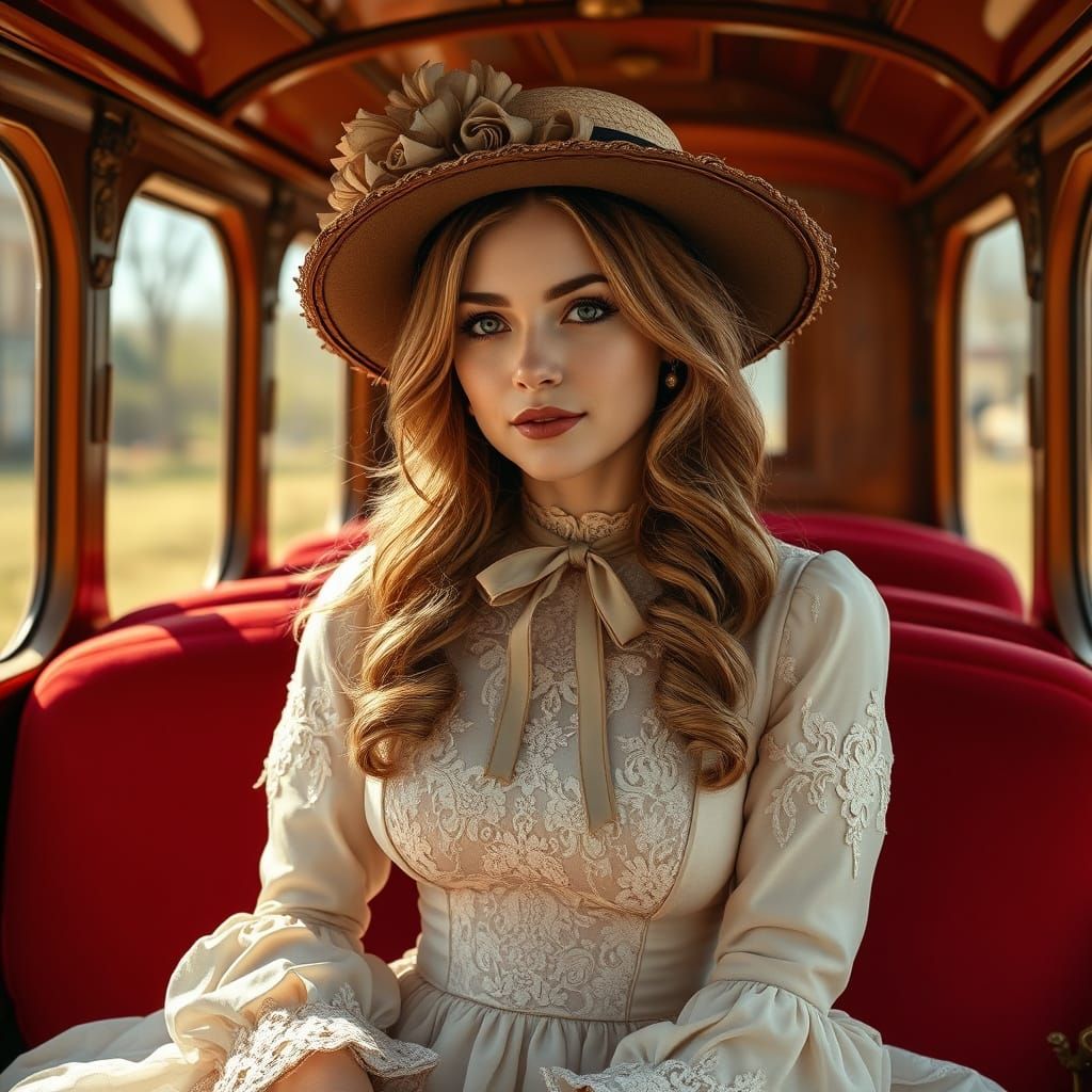 Victorian Beauty Rides in Style