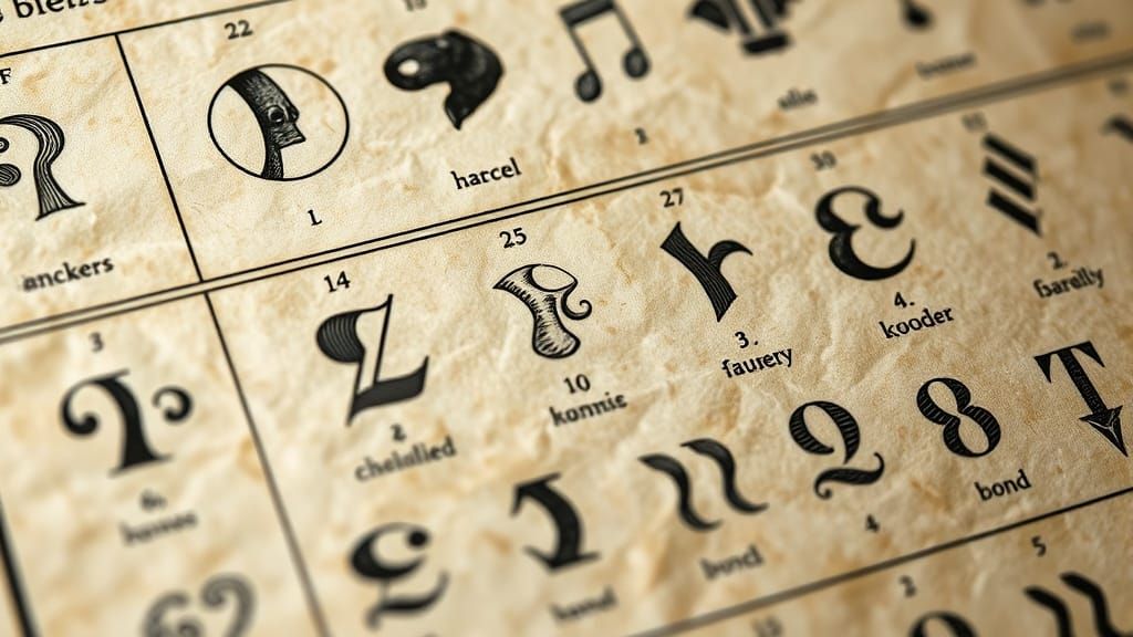 Antique Visible Speech Chart in Scientific Engraving Style