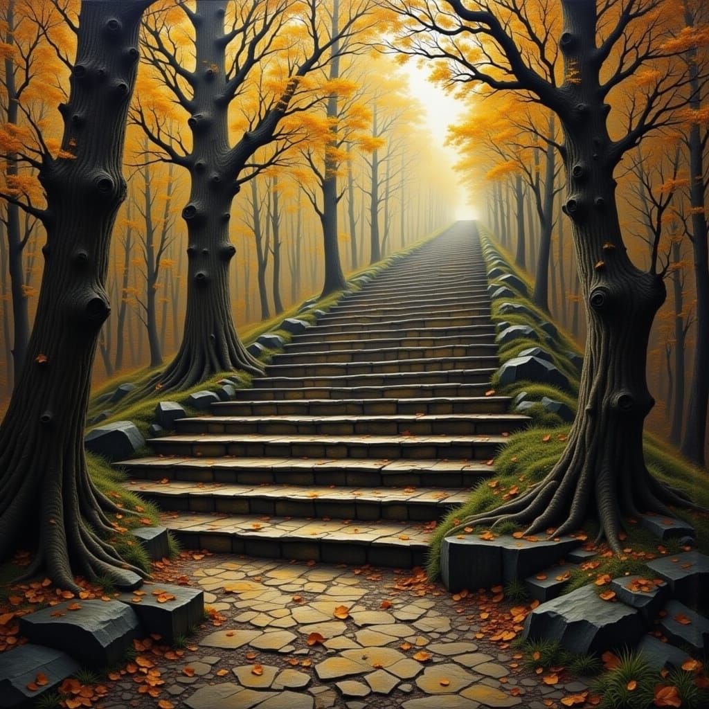 Surreal Stairs to Heaven with Luminous Colors