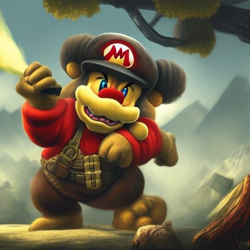 Bowser in WWII: Detailed Matte Painting