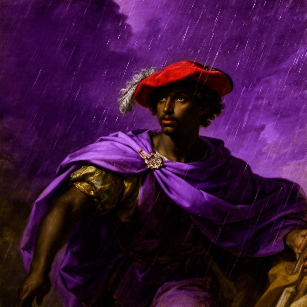 Prince in Purple Rain With Baroque Artistry