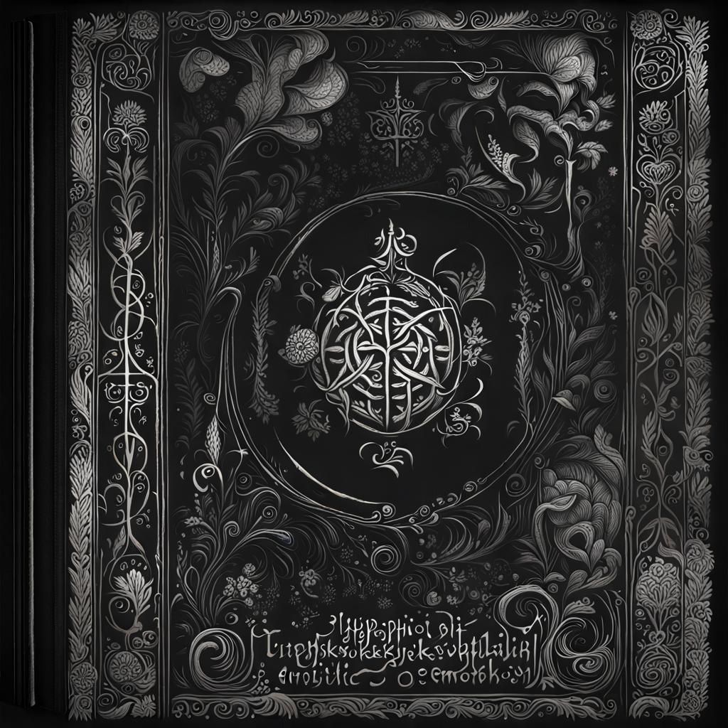 Dark Gothic Journal Cover with Slavic Writing