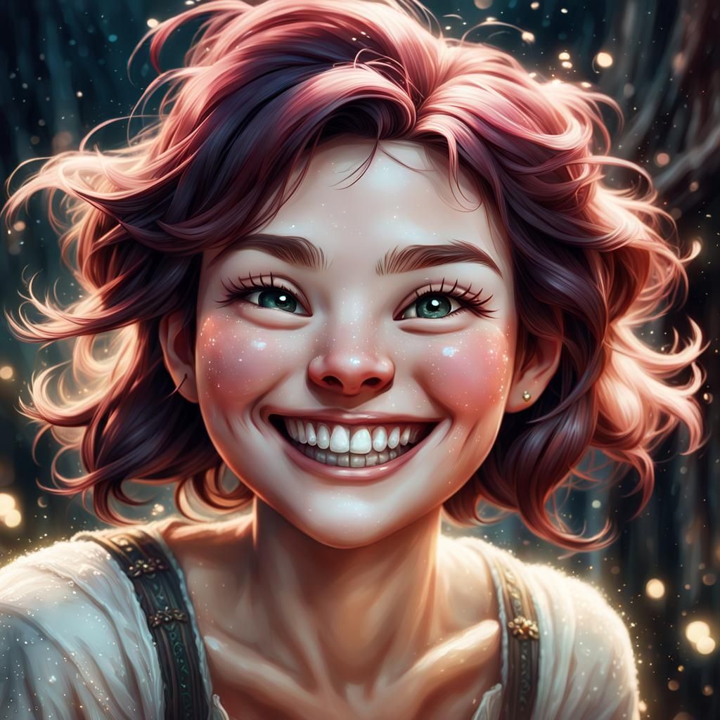 Girl with Rosy Cheeks: Detailed Matte Painting