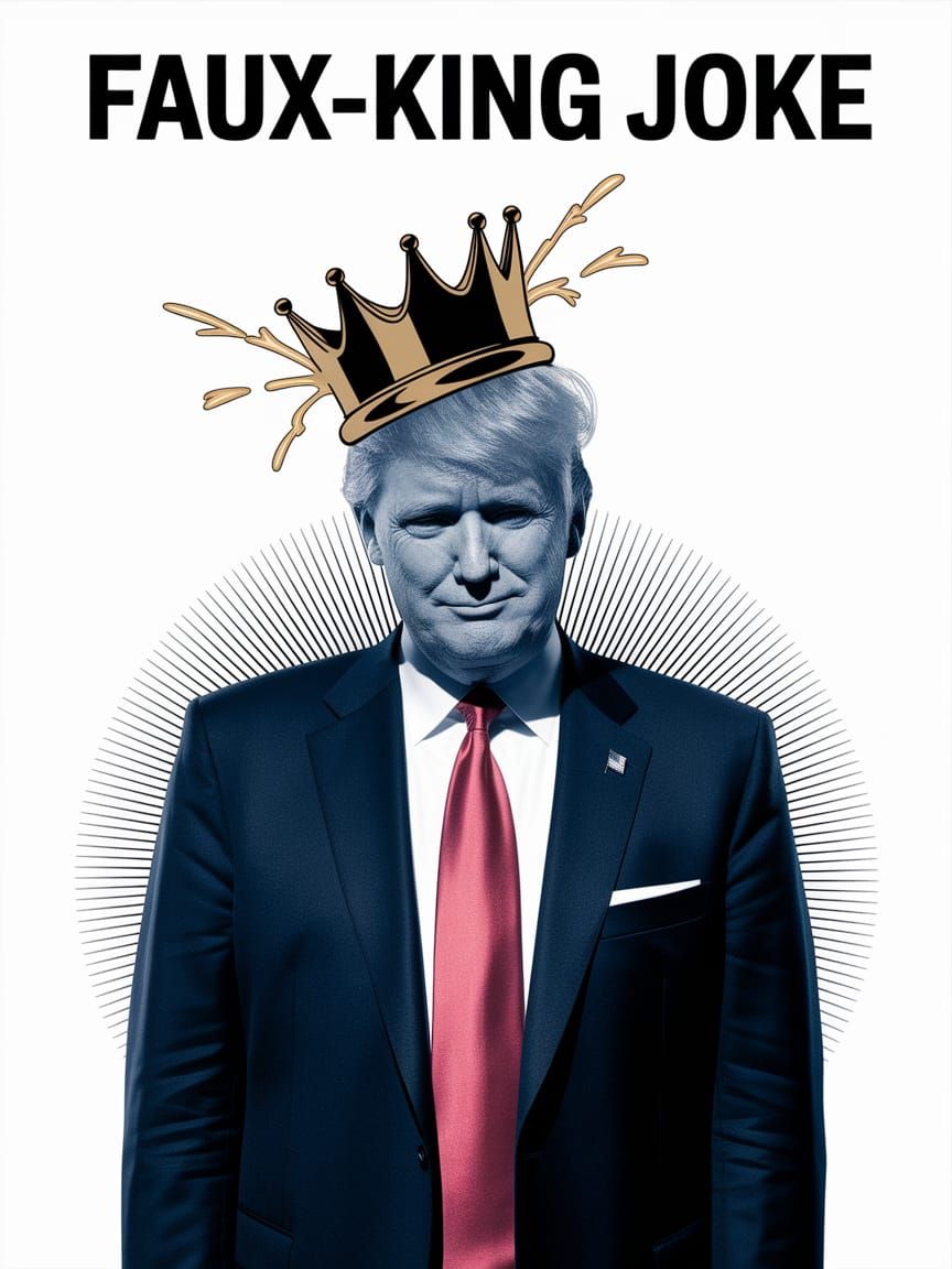 Satirical Trump Portrait with Melting Crown
