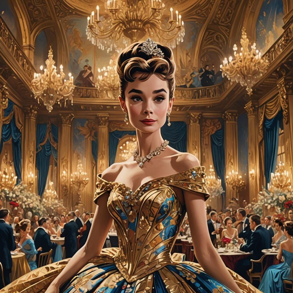 Audrey Hepburn as Belle, 1950s Retro Concept Art