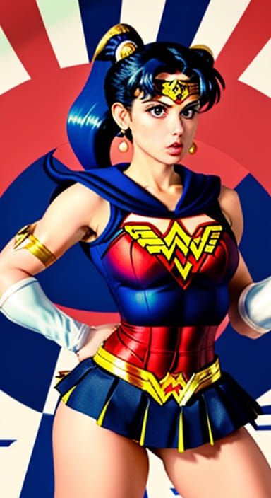 Sailor Moon Meets Wonder Woman in a Pop Art Wrestling Dream