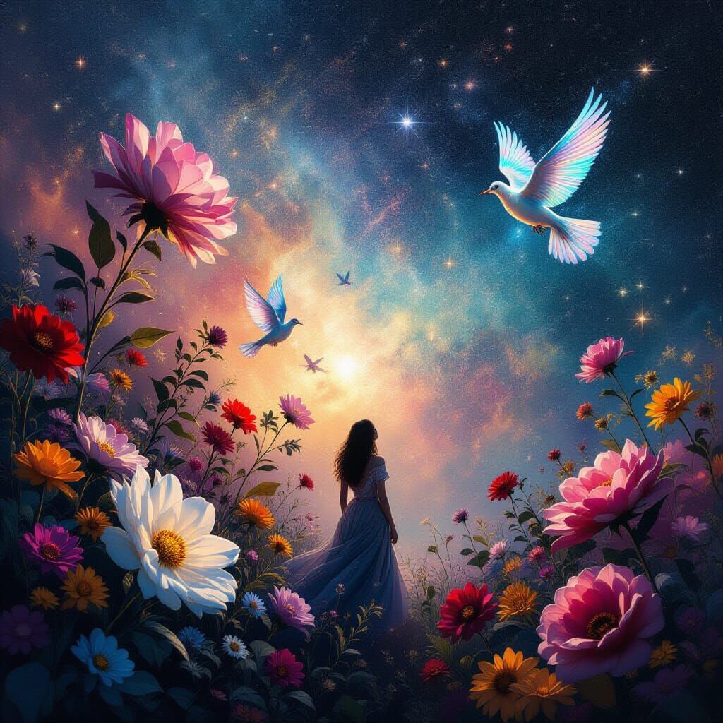 Astral Expressionist Gardens of Hope in Space