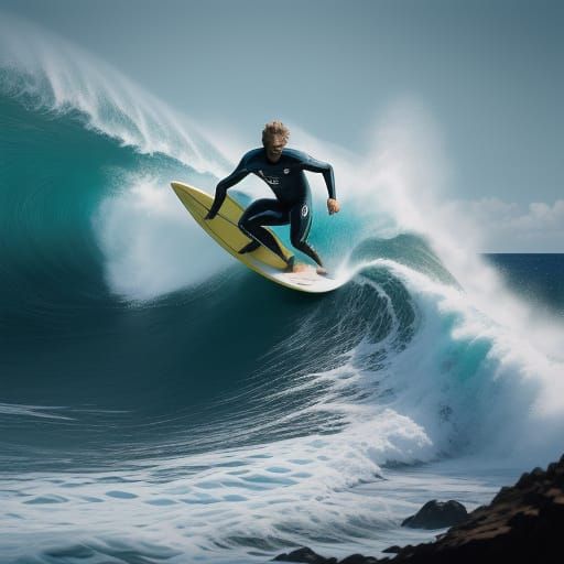 Hyperrealistic Surf Culture in Greg Rutkowski Style