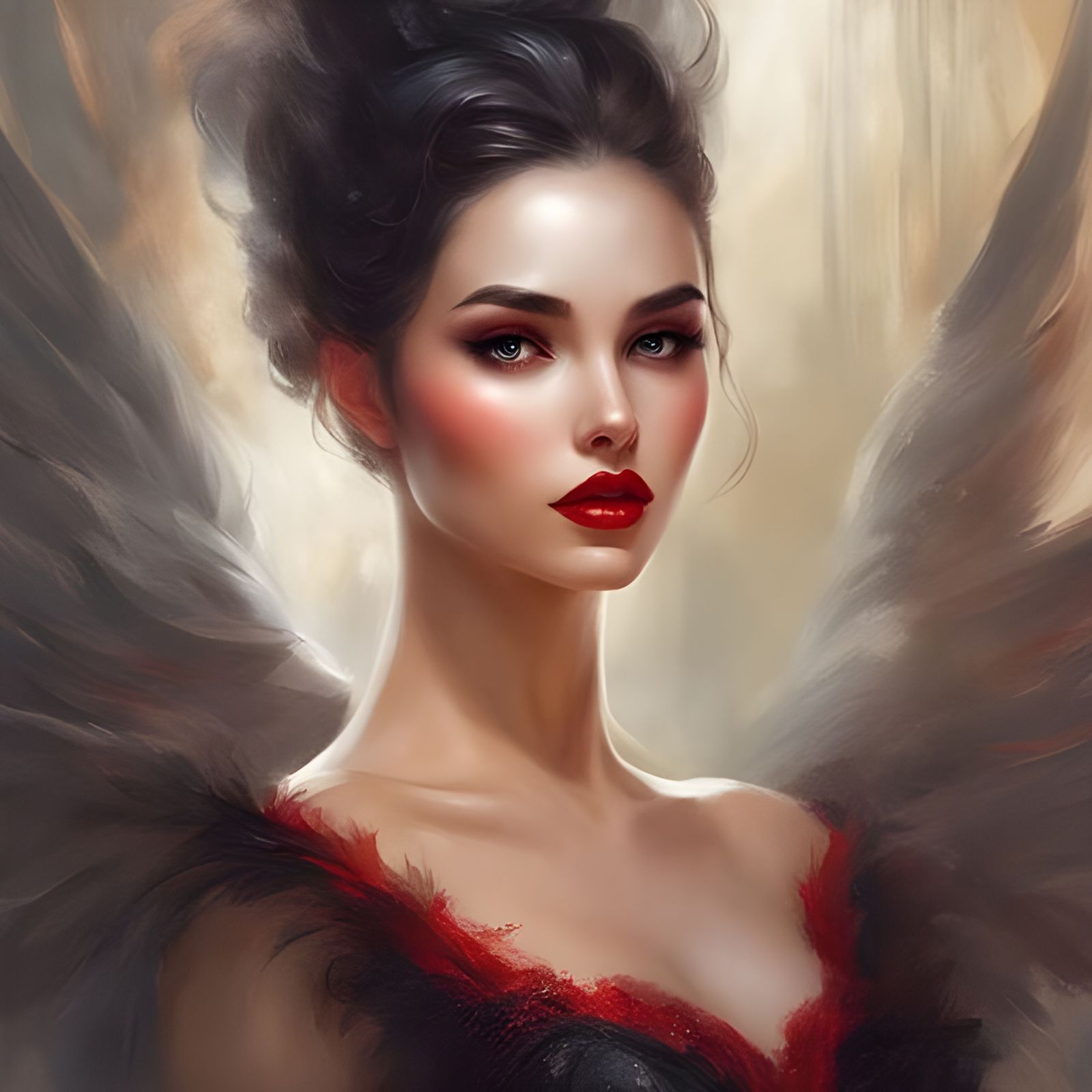 Black Swan Ballerina Portrait in Dark Aesthetic