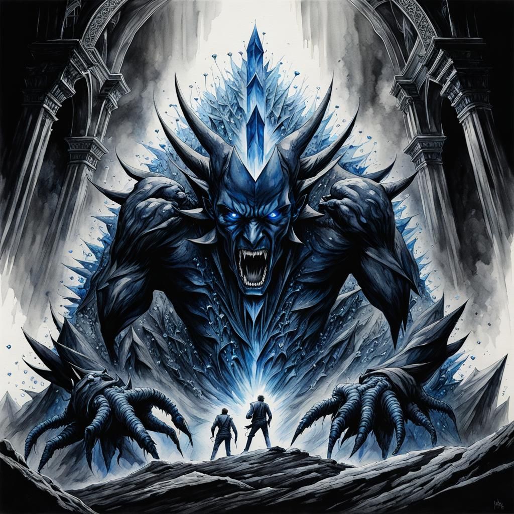 Monochrome Watercolor Splash Art: Crawling