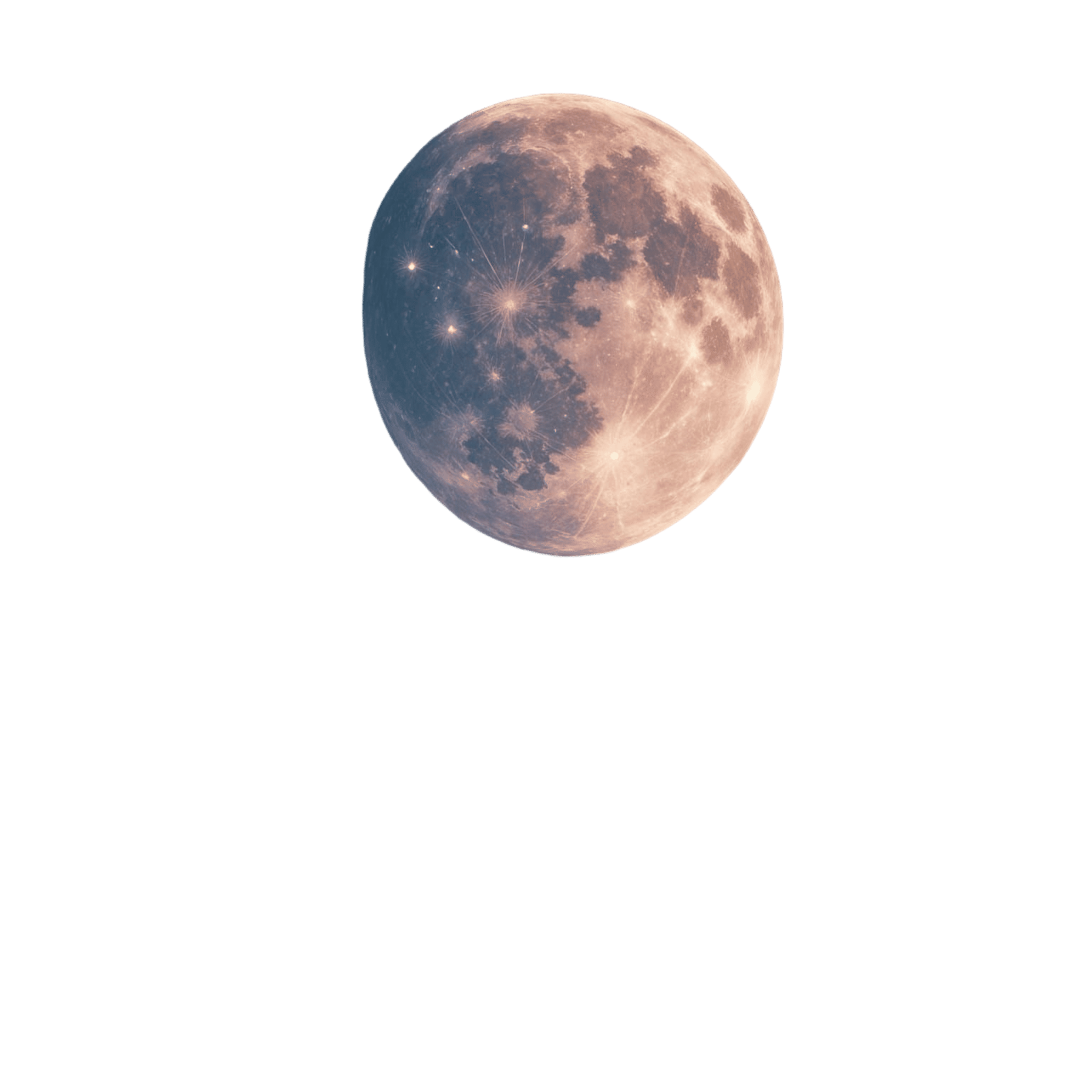 Surreal Winter Supermoon Over a Starry Night Sky