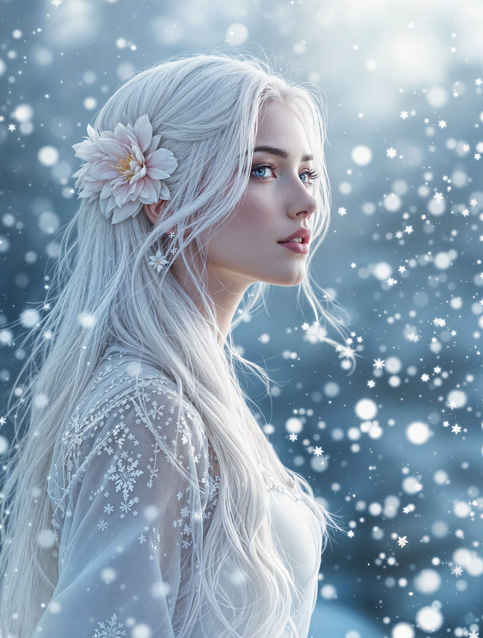 Serenely Adorned Winter Goddess