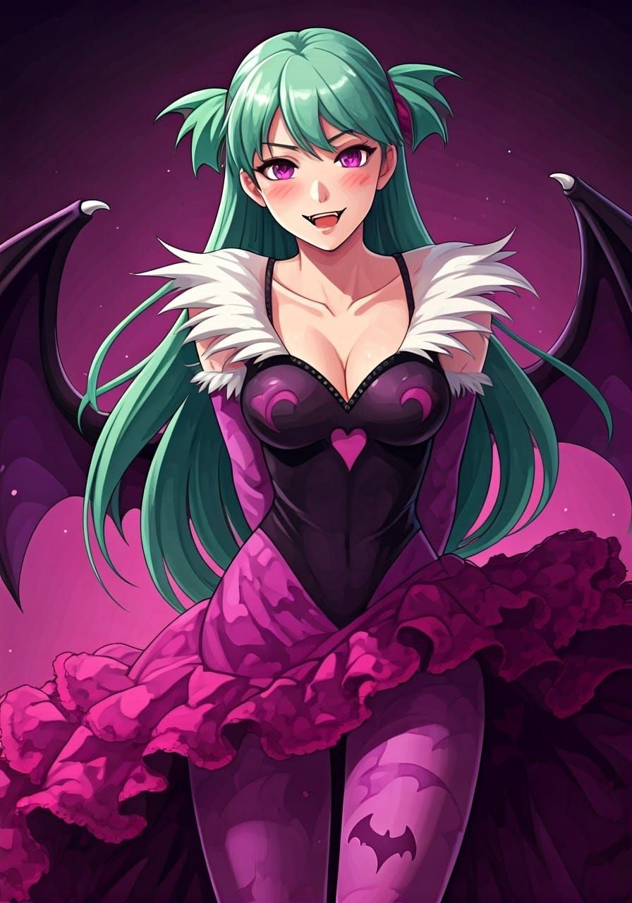 Morrigan Aensland in Flamenco Outfit, Anime Style