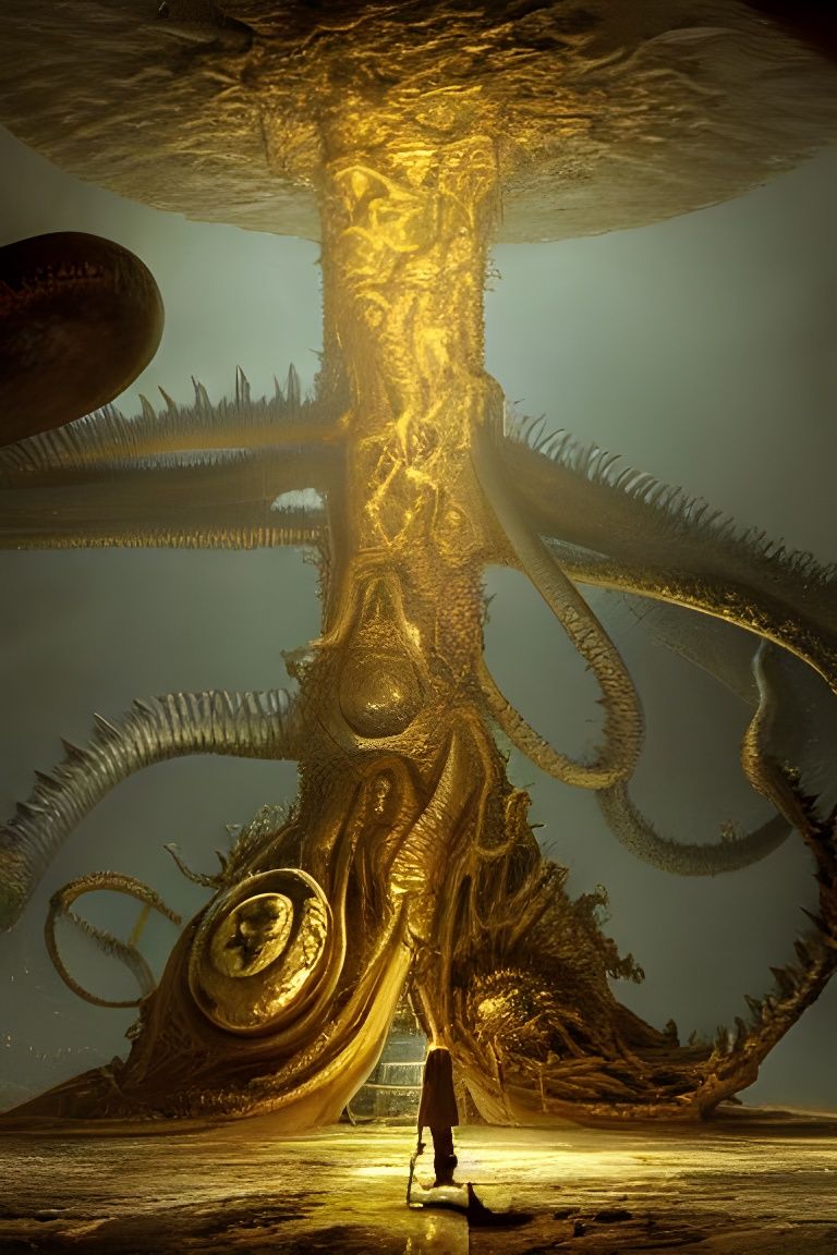 Gigantic Golden Toilet: Dunwich Horror Concept Art
