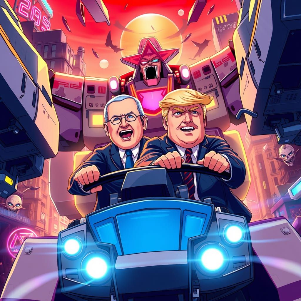 Haredi Mecha Anime: Netanyahu and Trump Battle Demons