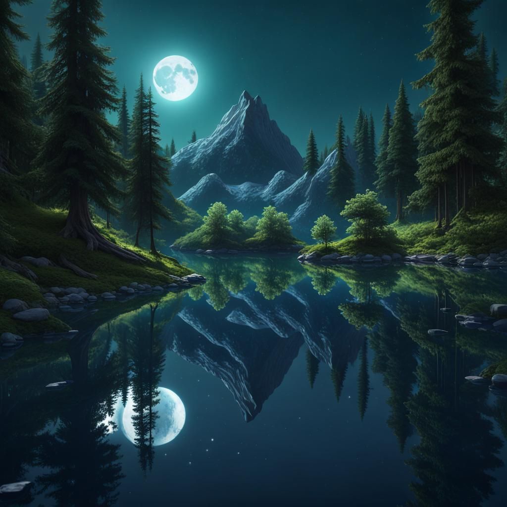 Moonlit Forest Masterpiece in Photorealistic Style