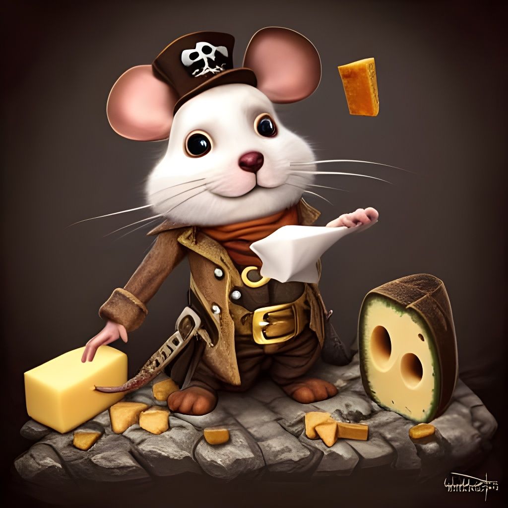 Steampunk Pirate Mouse and Cheese Treasure