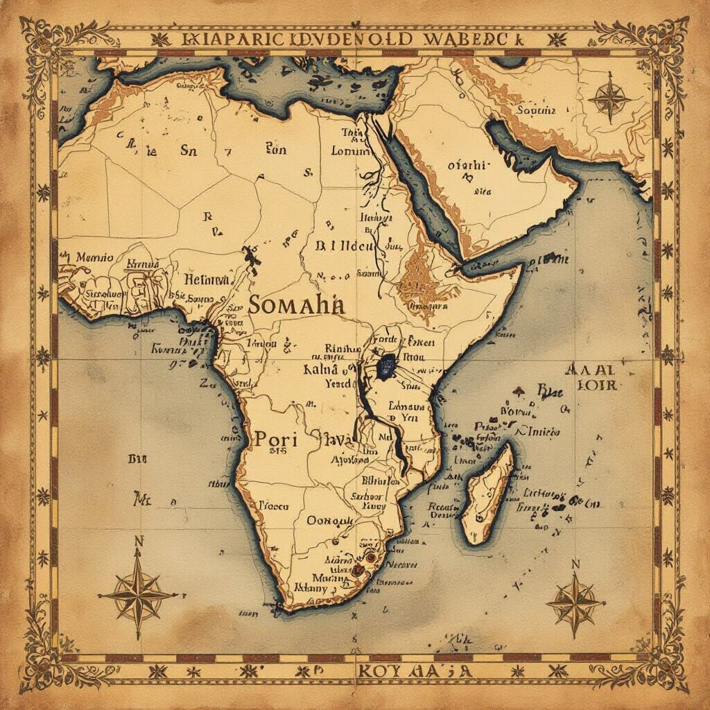 Ancient Somalia Map in Periplus Style