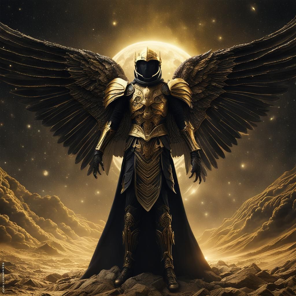 Winged God of Darkness in the Cosmos