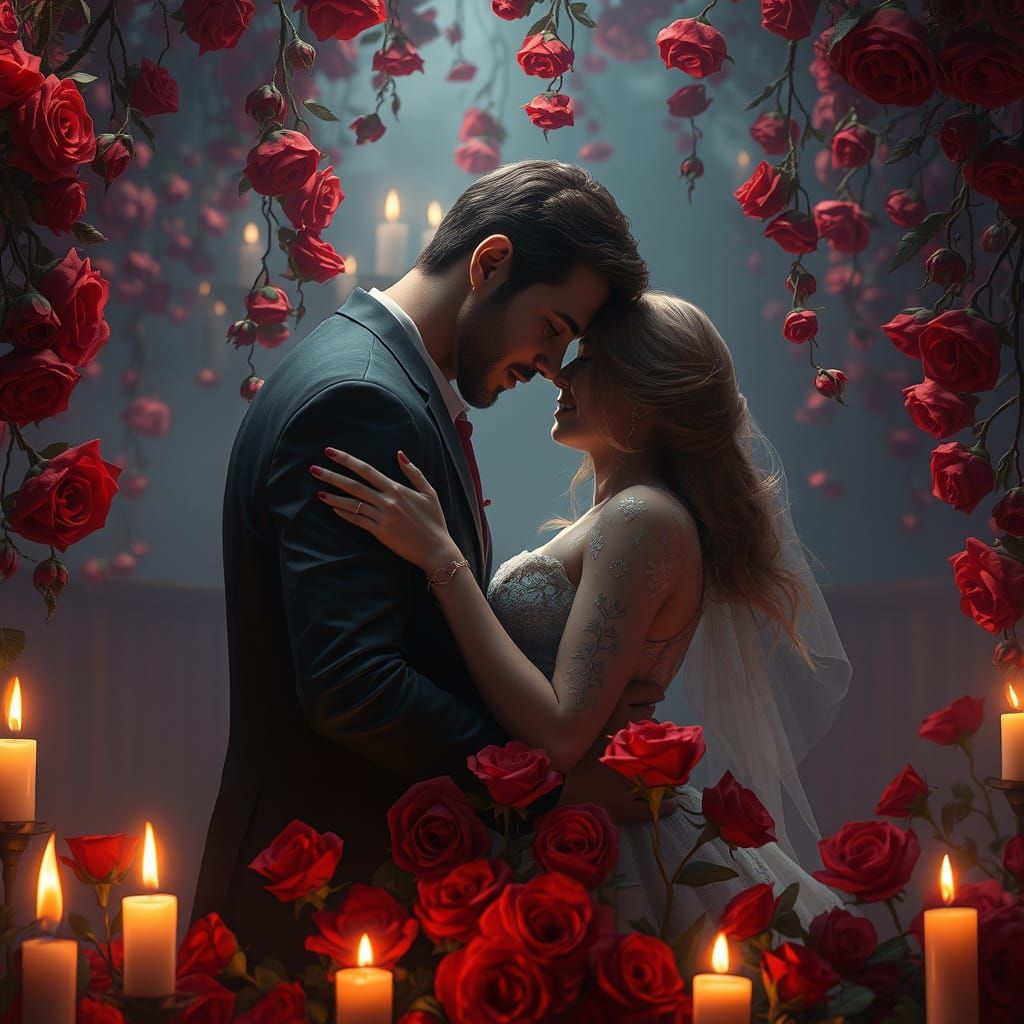 Eternal Love in Crimson Hues