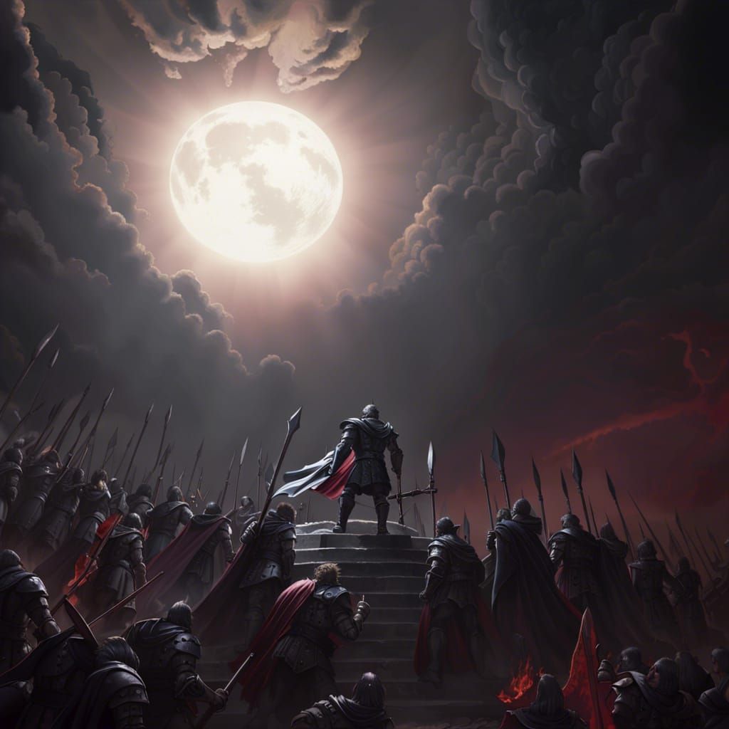 Guts Fighting Apostles: Dark Fantasy Art