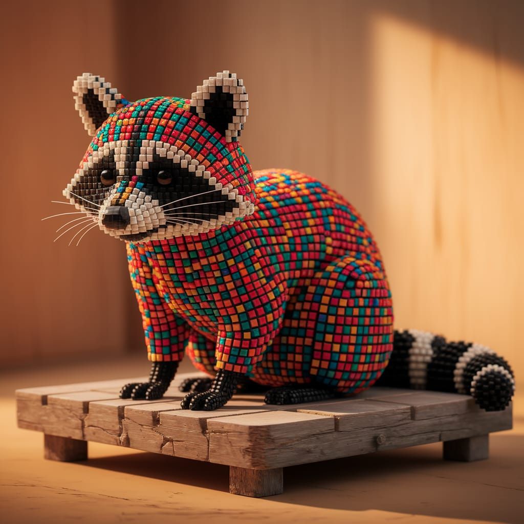 Cubic Raccoon in Warm Ambiance