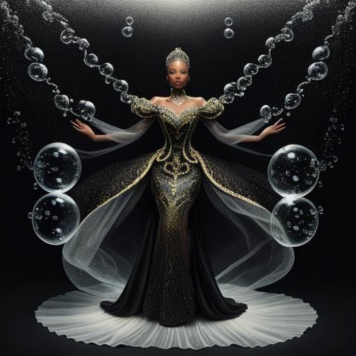 African American Woman in Bubble Gown