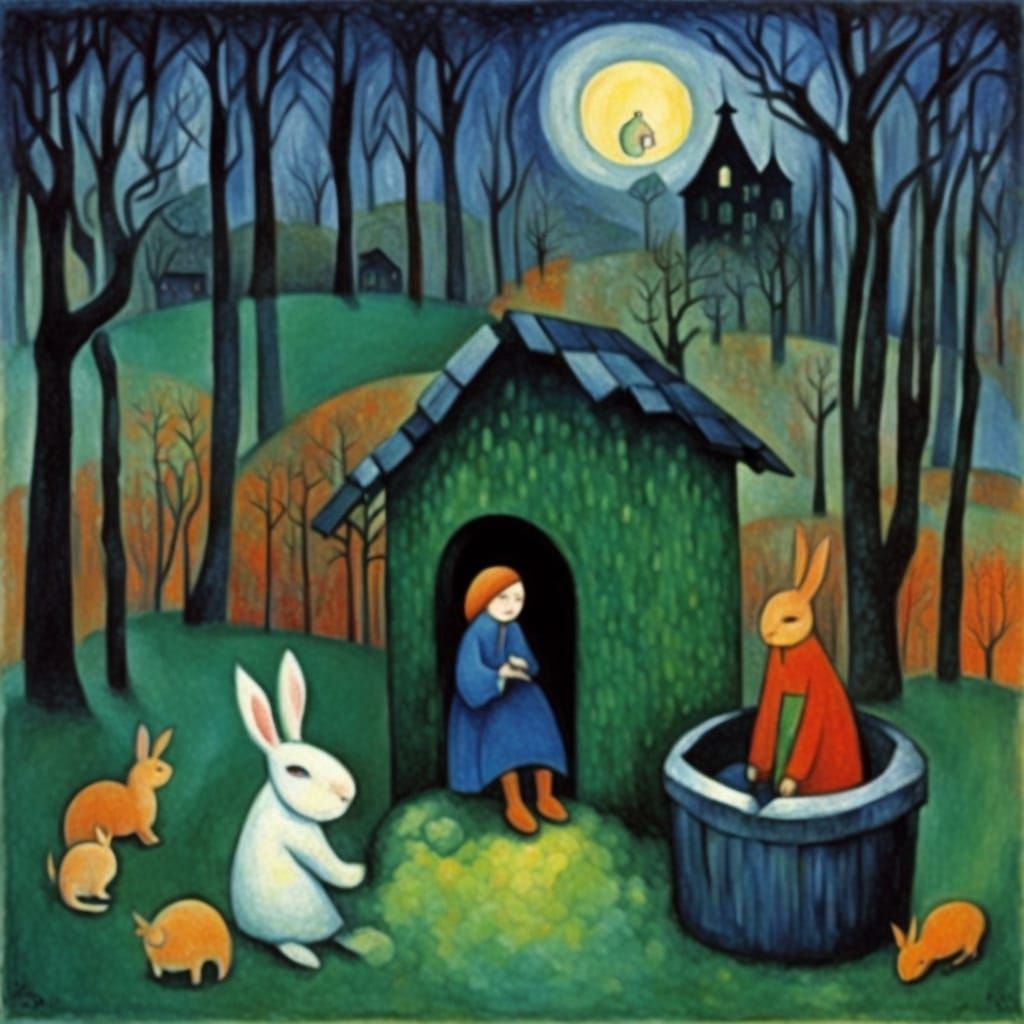 Leprechauns Emerge From Well, Snow-Covered Bench By Pavel Fi...