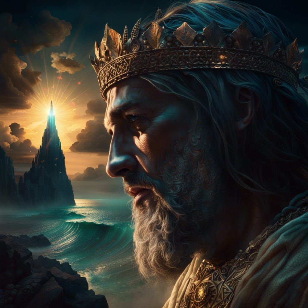 Heavenly Scene of God, Jesus and Angels