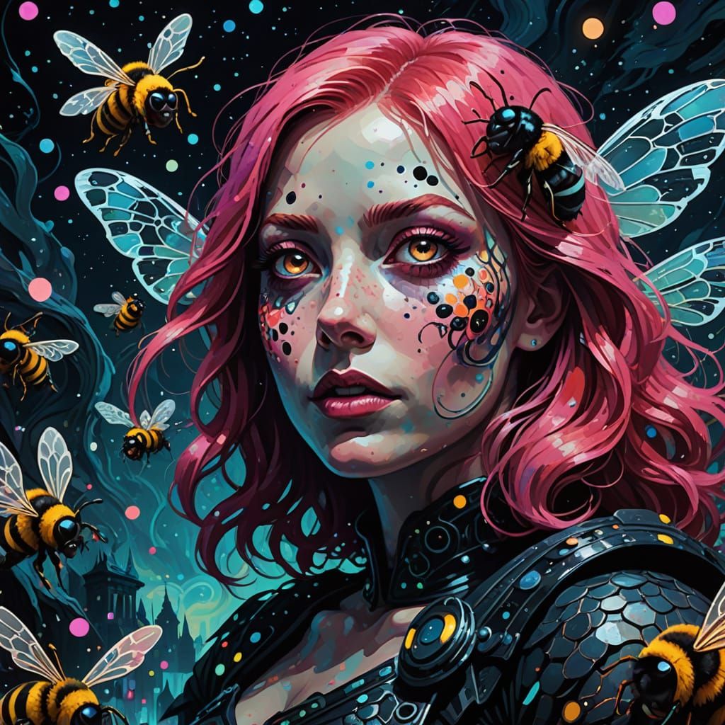 Psychedelic queen bee