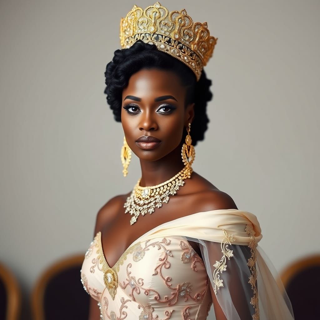 Luxurious Princess in Vibrant Regalia