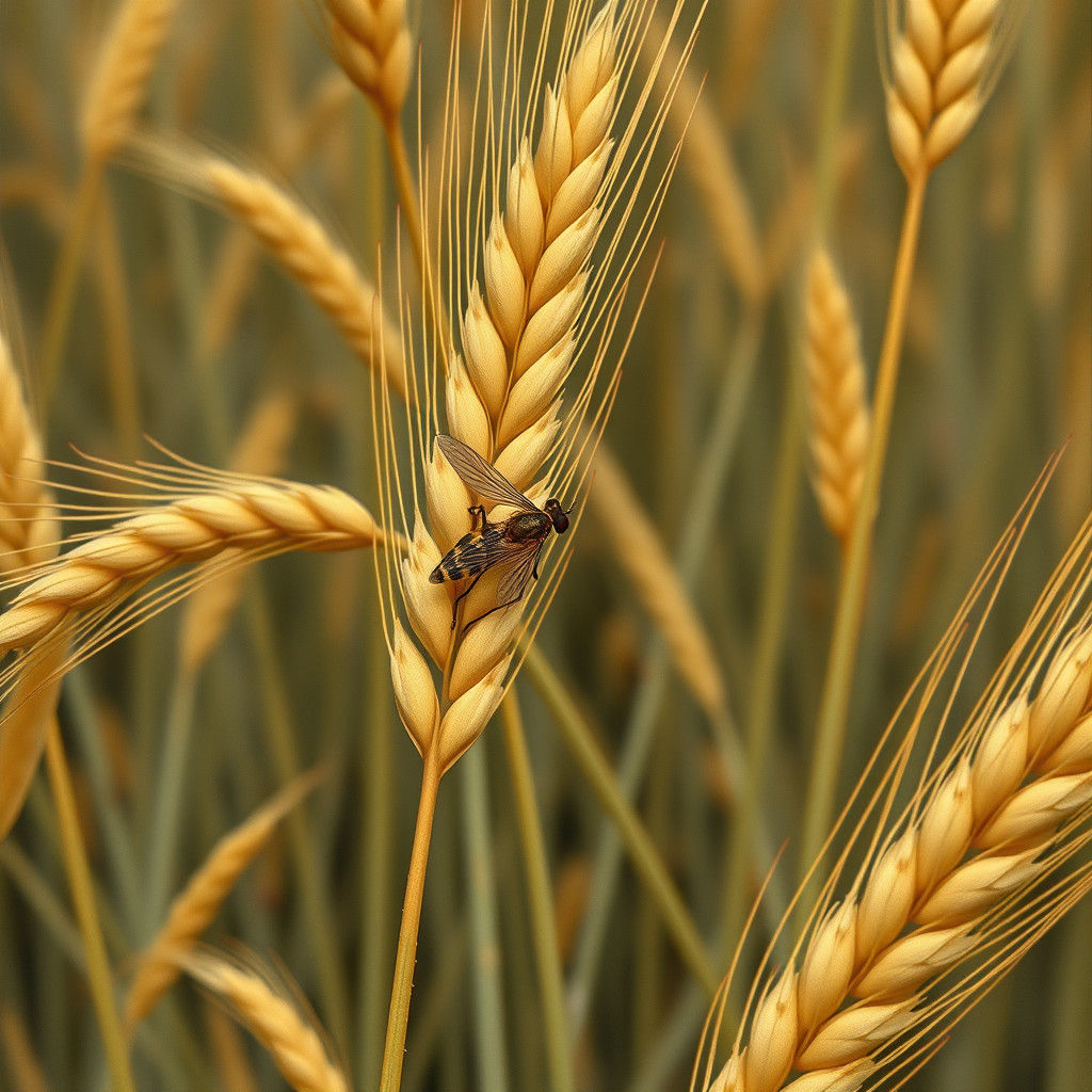 Midge on Wheat in Opulent Art Deco Style