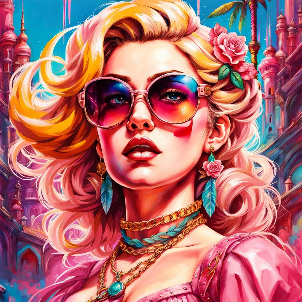 Princess Peach Portrait in Hyperrealistic Digital Art