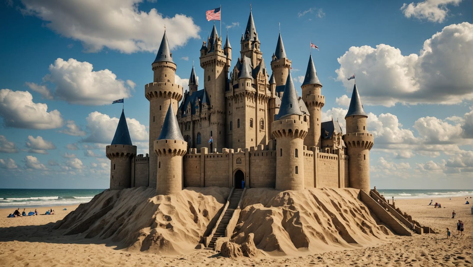 Beachside Sandcastle Kingdom in Hyperrealistic Style