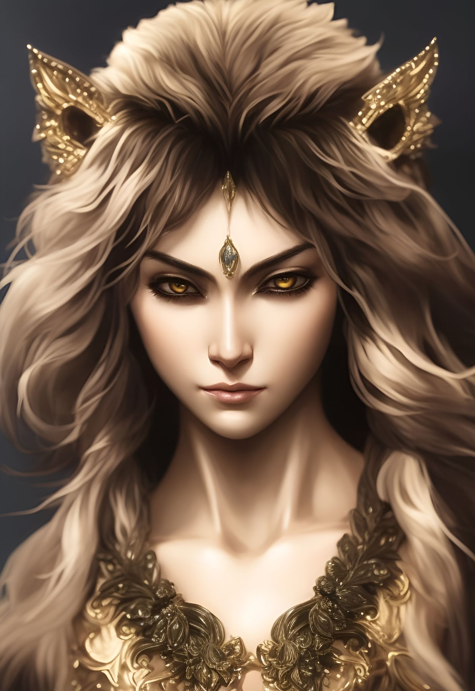 Leone: Half-Human, Half-Lion Portrait in Fantasy Style