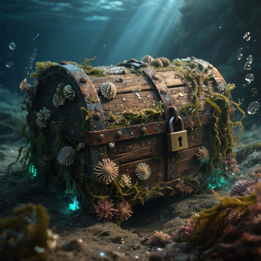 Sunken Treasure Chest in Hyper-Realistic Detail