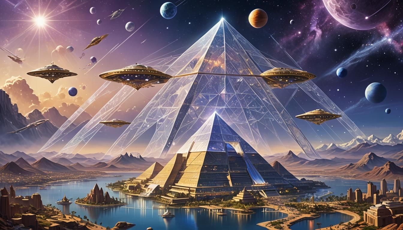 Arcturian Mothership Over Atlantis: A Cinematic Still