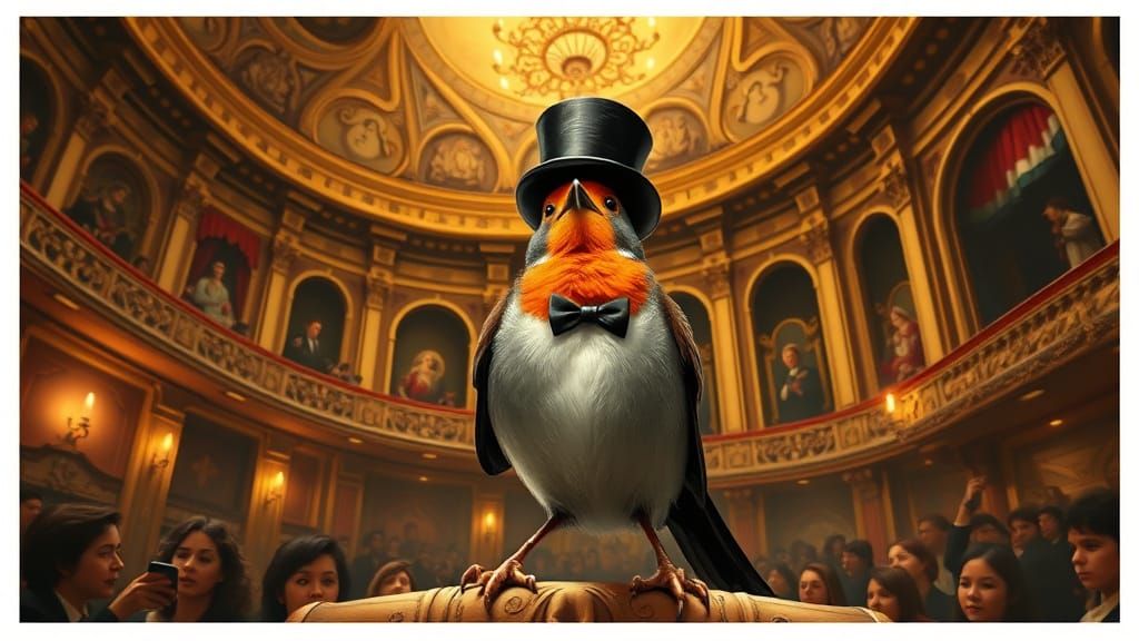 Robin Opera Singer in Art Nouveau Style