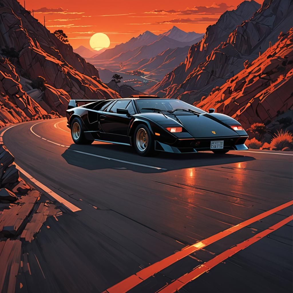 Lamborghini Countach vs Ferrari F40 Concept Art