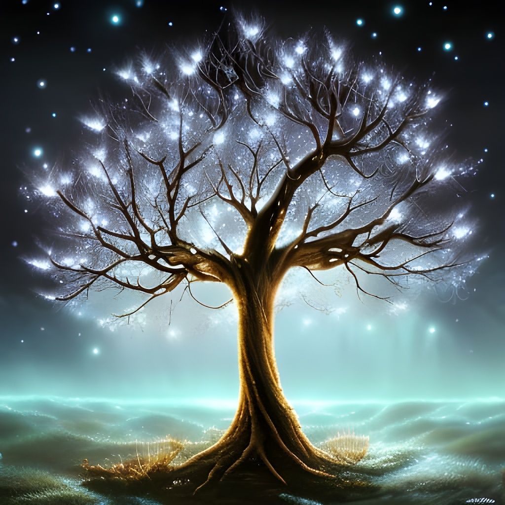 Luminescent Tree in Fantasy Digital Art Style