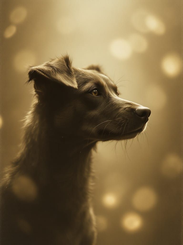 Dog in Sun: Dreamlike Softness with Ethereal Glow