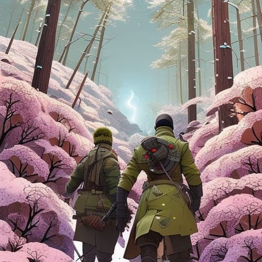 Explosive Spring Flowers on Forest Trail