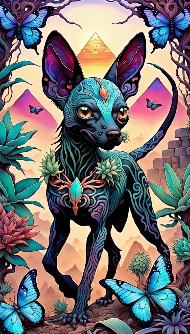 Xoloitzcuintle agave field 05